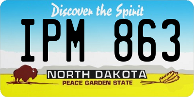 ND license plate IPM863