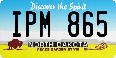ND license plate IPM865
