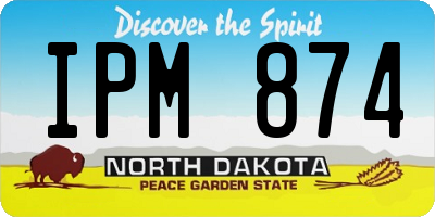 ND license plate IPM874