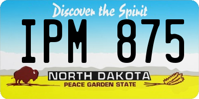 ND license plate IPM875