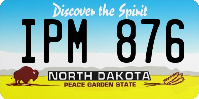 ND license plate IPM876