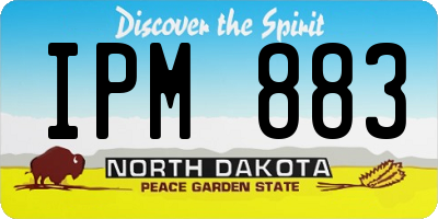 ND license plate IPM883