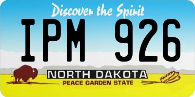 ND license plate IPM926
