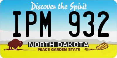ND license plate IPM932