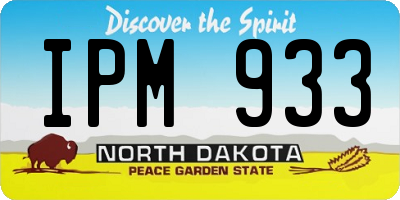 ND license plate IPM933