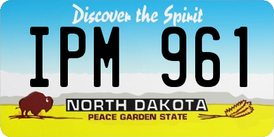 ND license plate IPM961