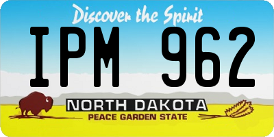 ND license plate IPM962