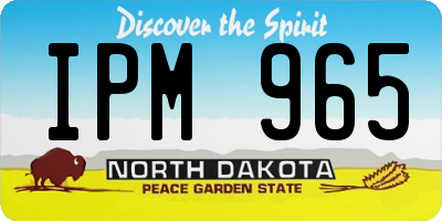 ND license plate IPM965