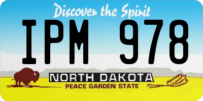ND license plate IPM978