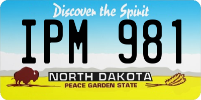 ND license plate IPM981