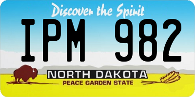 ND license plate IPM982