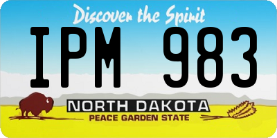 ND license plate IPM983