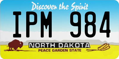 ND license plate IPM984
