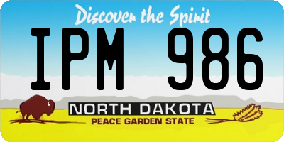 ND license plate IPM986