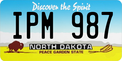 ND license plate IPM987