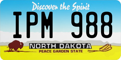 ND license plate IPM988
