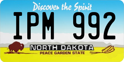 ND license plate IPM992