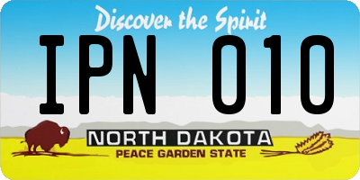 ND license plate IPN010