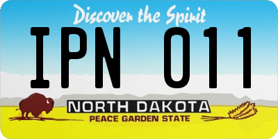 ND license plate IPN011