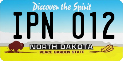 ND license plate IPN012