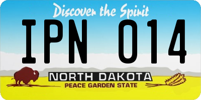 ND license plate IPN014