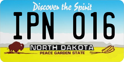 ND license plate IPN016