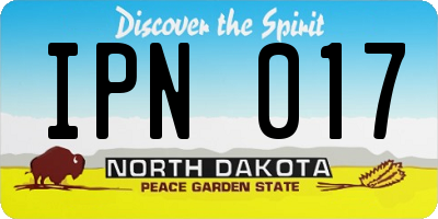 ND license plate IPN017