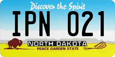 ND license plate IPN021