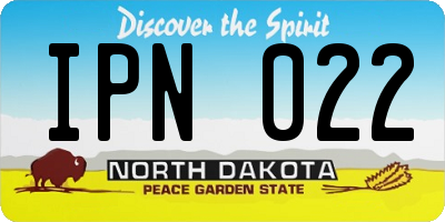 ND license plate IPN022
