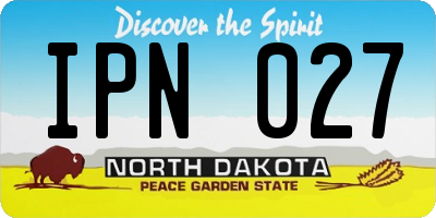 ND license plate IPN027
