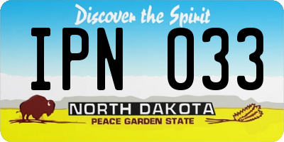 ND license plate IPN033