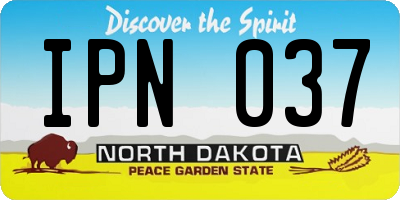 ND license plate IPN037