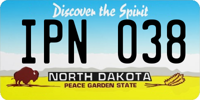 ND license plate IPN038