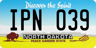 ND license plate IPN039