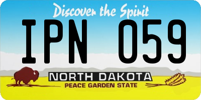 ND license plate IPN059