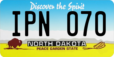 ND license plate IPN070