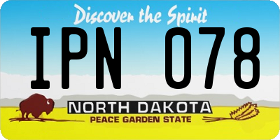 ND license plate IPN078