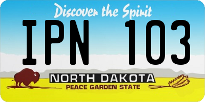 ND license plate IPN103