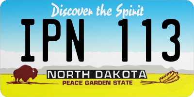 ND license plate IPN113