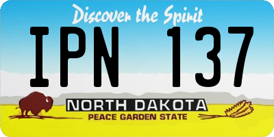 ND license plate IPN137