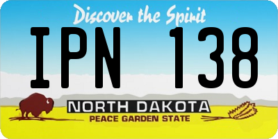 ND license plate IPN138