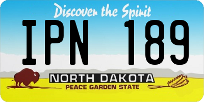 ND license plate IPN189