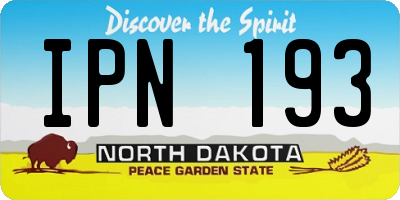 ND license plate IPN193