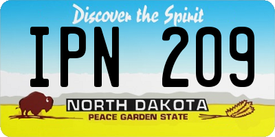 ND license plate IPN209
