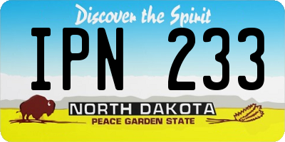 ND license plate IPN233