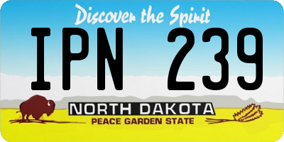 ND license plate IPN239