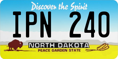 ND license plate IPN240