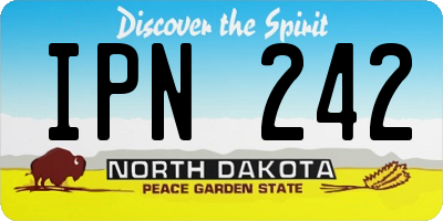 ND license plate IPN242