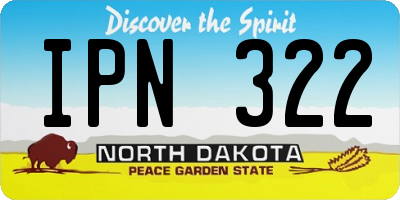 ND license plate IPN322