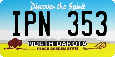 ND license plate IPN353